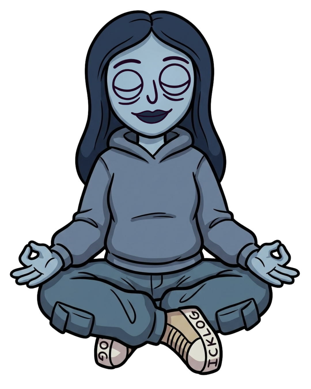 Blue Ick Log mascot calm, representing the Note tag